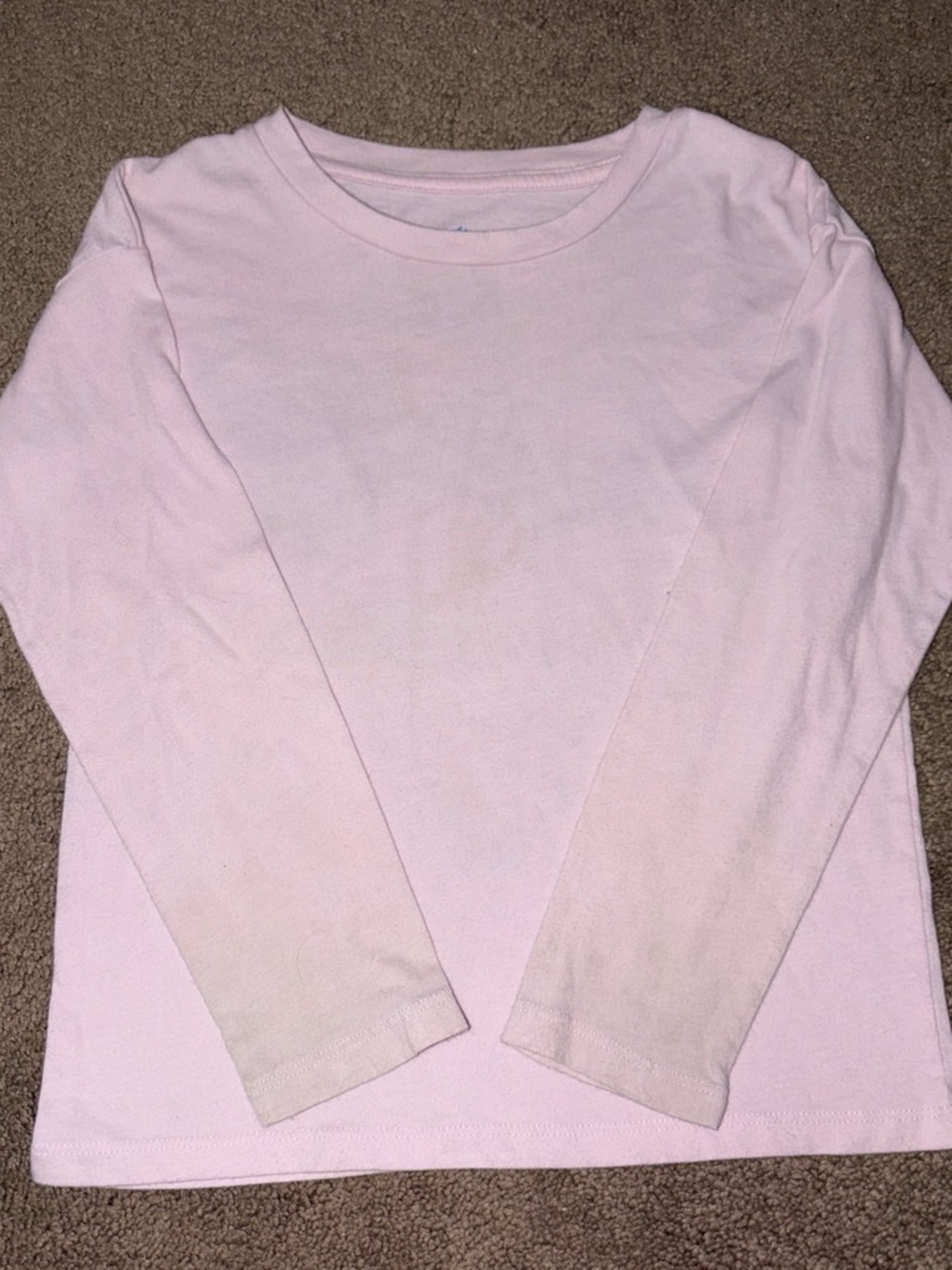 Girls' Long Sleeve Crewneck Tee - Light Pink